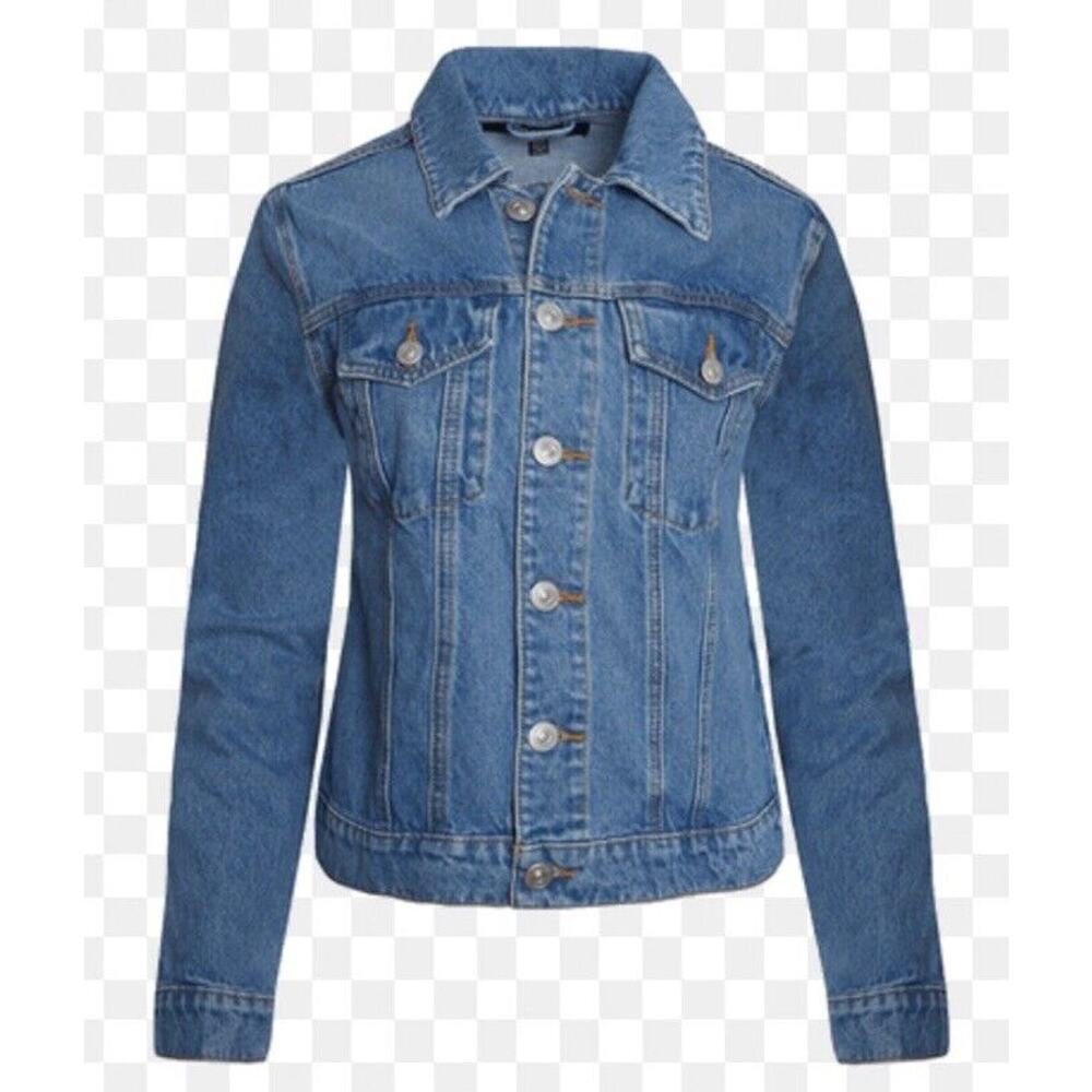NWT Hudson Signature Jean Trucker Jacket •Women 1x• Plus Size Blue Denim $215